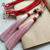 简约时尚 菩提根莲花花色流苏腰绳古风汉服圆领袍配饰男女打结腰带