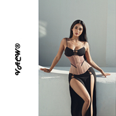 VACW秋冬透气网纱瘦腰腹产后修复束腰掐腰鱼骨塑身衣skims沙土rib