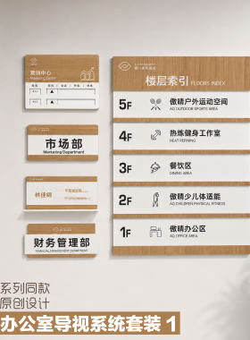 简约办公室民宿医院酒店商场导视系统套装标志牌定制企业科室牌