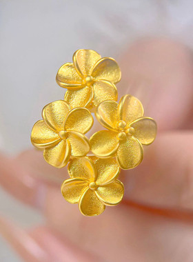 繁花似锦黄金色戒指结婚