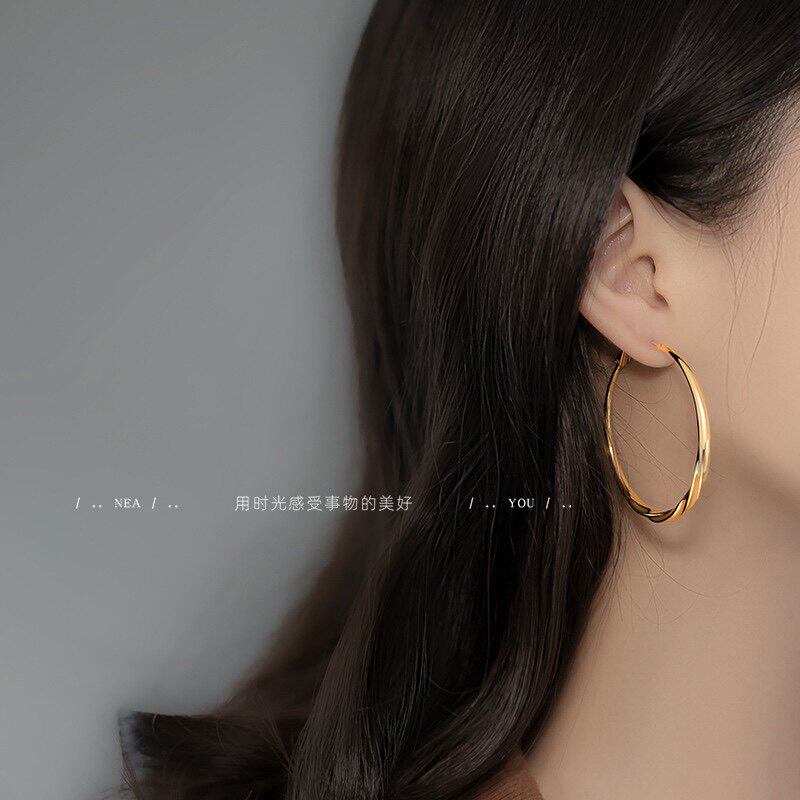 夏季新款扭纹大圈圈耳环