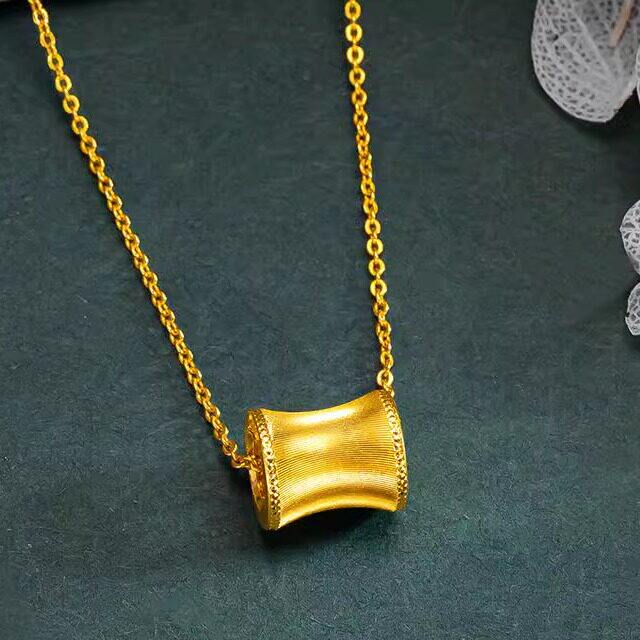 金店同款猫眼拉丝小蛮腰项链手链女两件套越南沙金仿真黄金不掉色