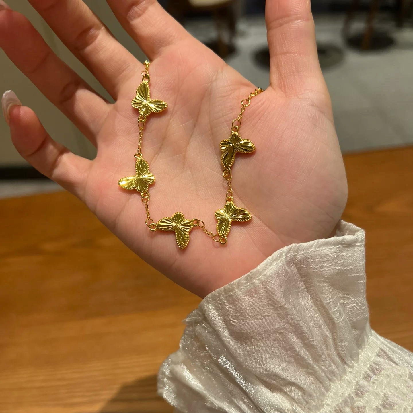 蝴蝶沙金手链满天星彷真