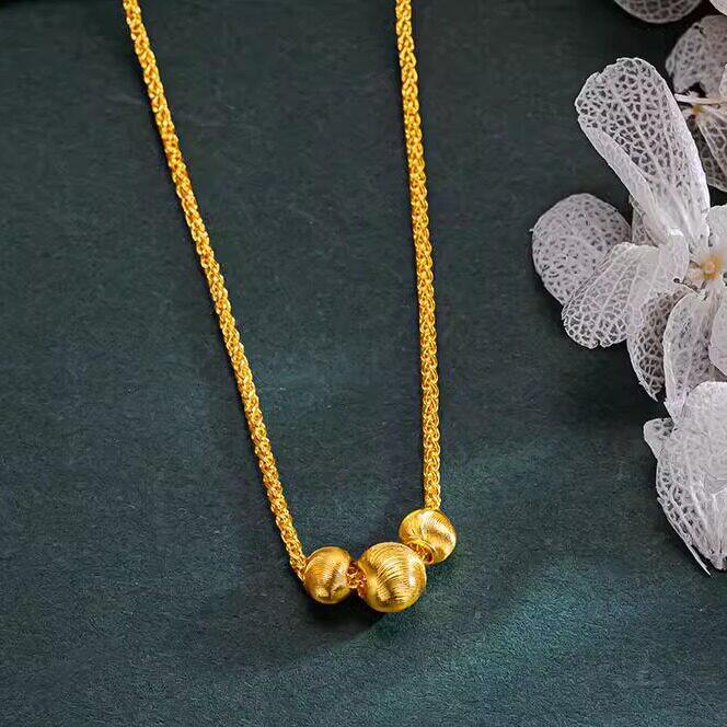 新款猫眼万能肖邦项链女越南沙金仿真黄金高级感不掉色送女友首饰