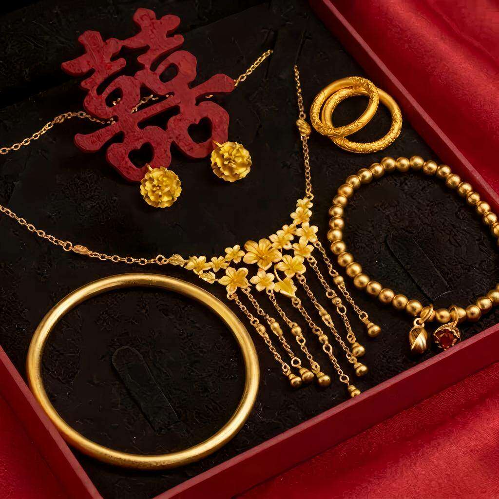 花朵彷金结婚五嫁套装三