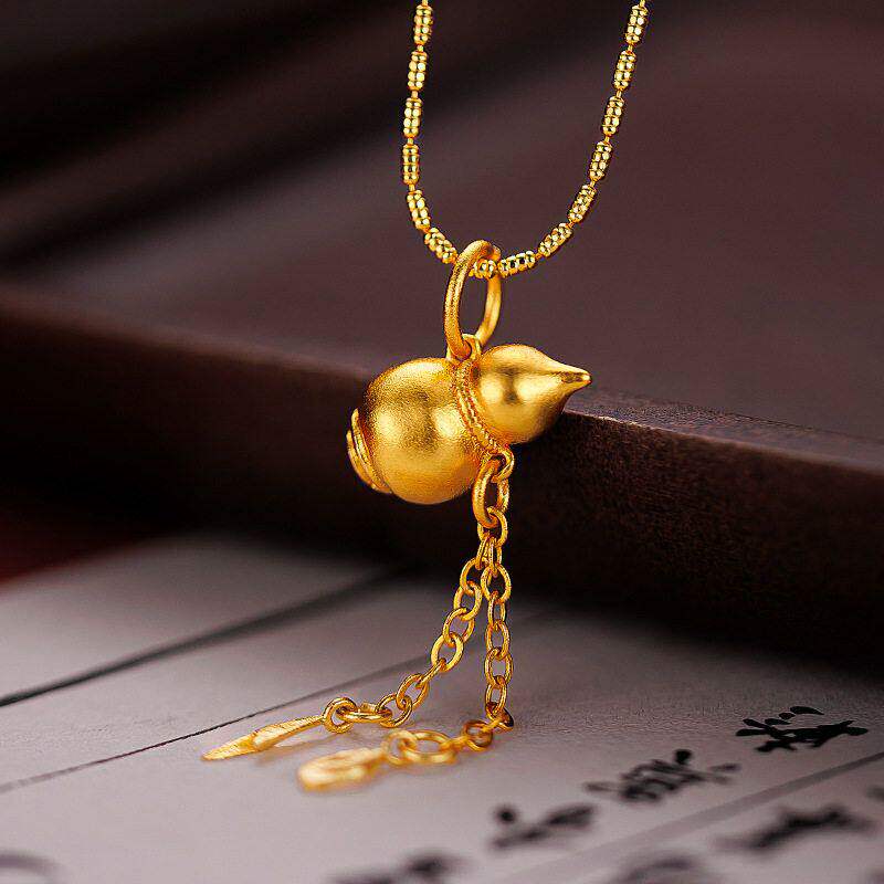 金店同款越南沙金流苏古法葫芦吊坠项链女仿真黄金轻奢高级感配饰