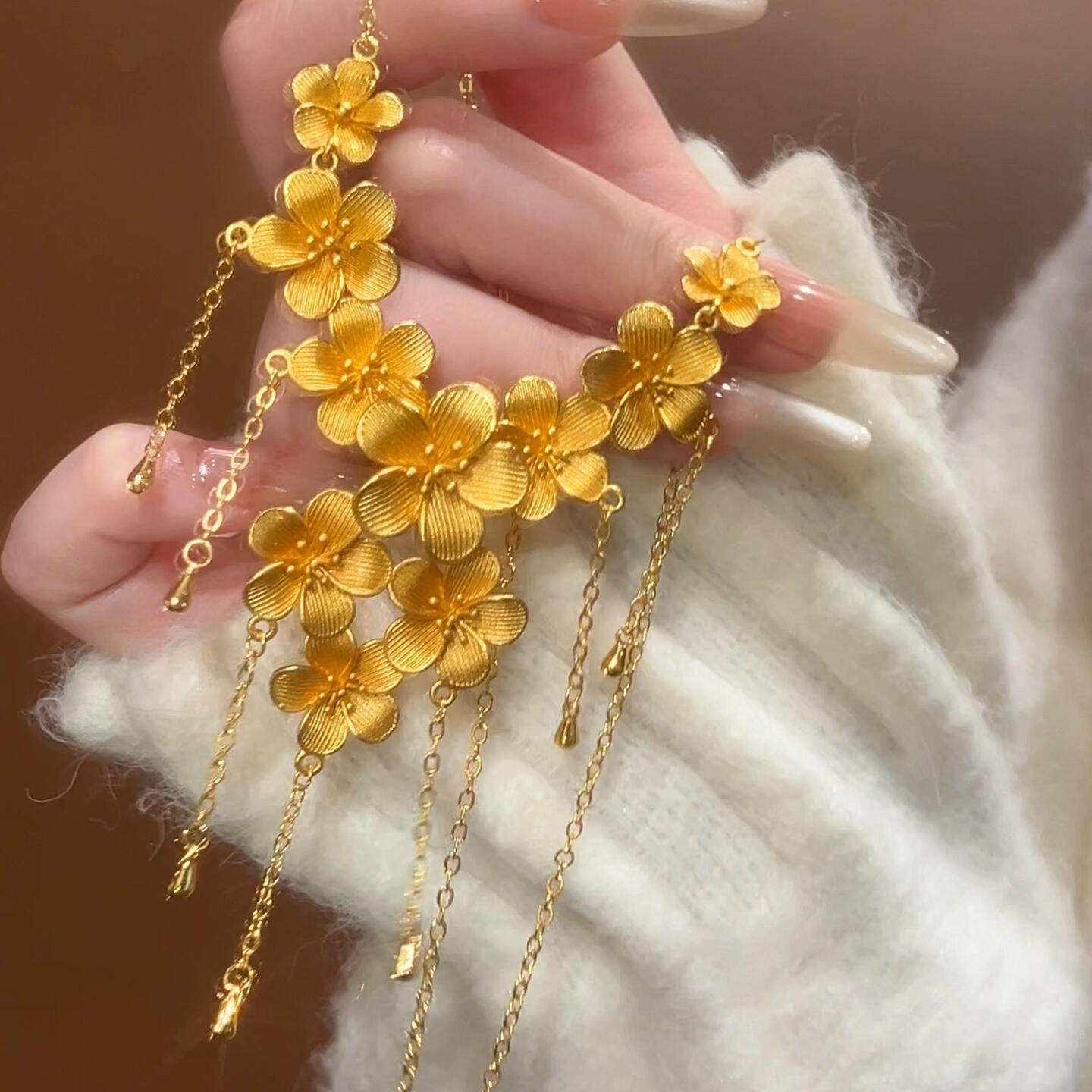 繁花沙金项链彷真黄金婚