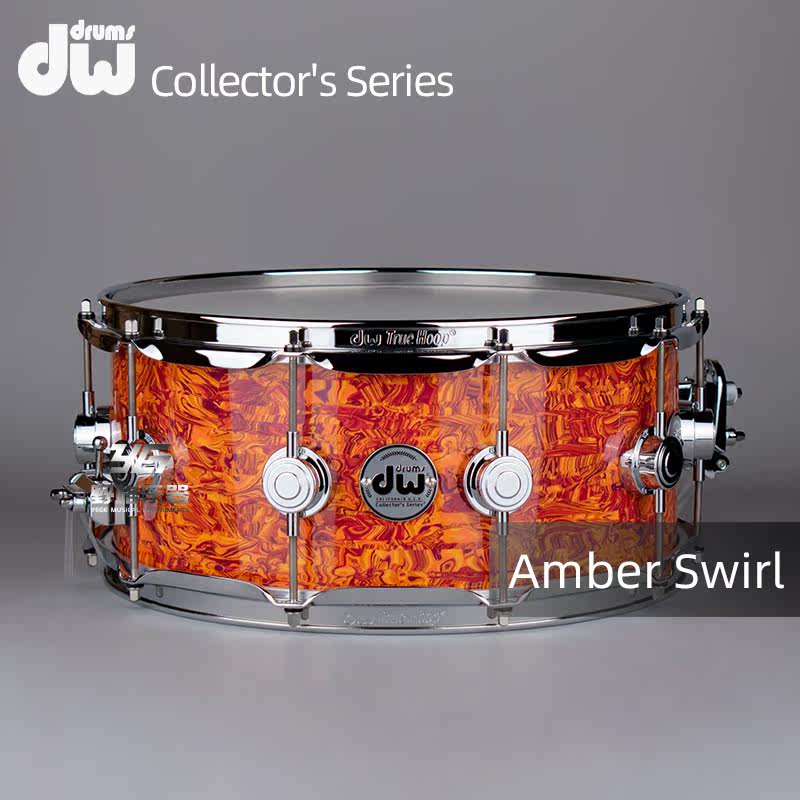美产DW Collector's收藏家Amber Swirl 14x6 镀铬 枫木鼓腔小军鼓