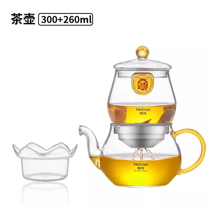 唯成家用全玻璃飘逸杯泡茶壶茶水分离耐高温懒人泡茶神器高档茶具