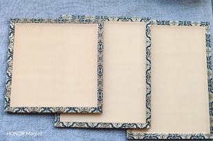 烟灰色宋绢空白画框工笔画中国画没骨中式国风