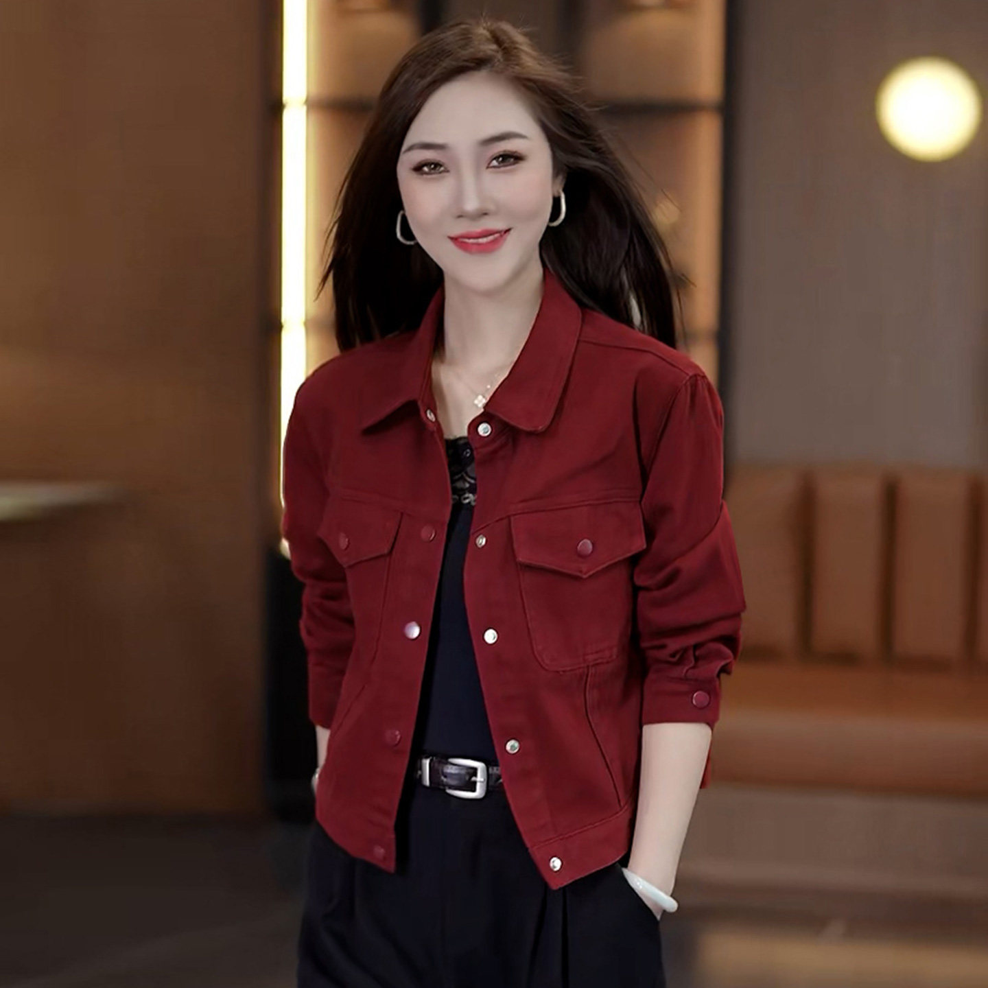 春季休闲短款牛仔外套女显瘦减龄