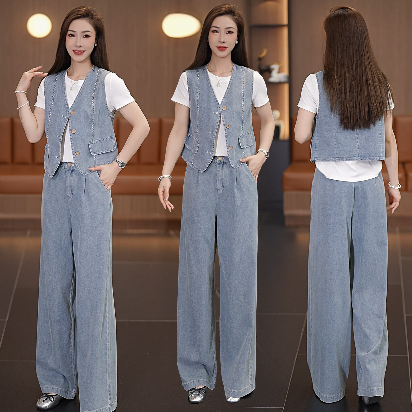 2026夏季牛仔三件套女装洋气减龄