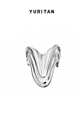 YURITAN水波纹开口戒指深海系列原创设计情侣款镀金开口戒指
