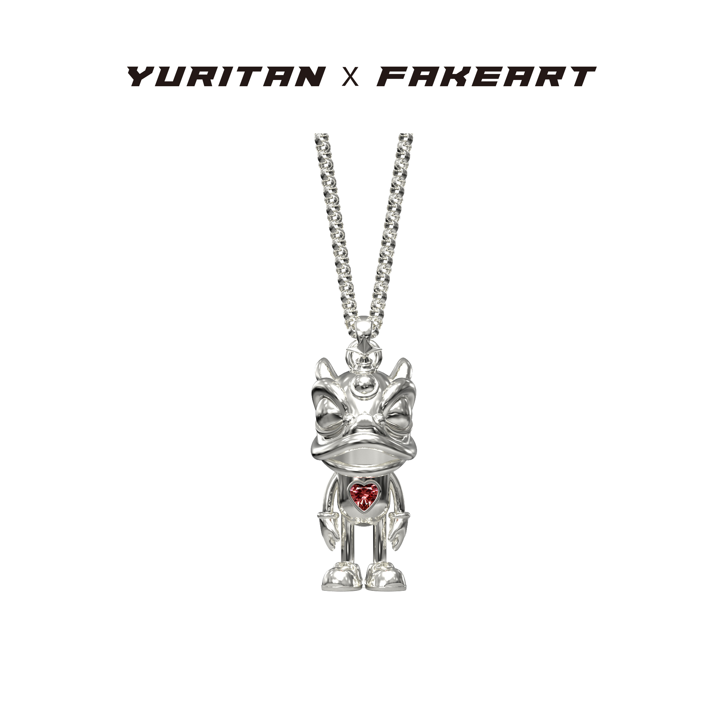 此沙于适同款YURITAN X FAKEART费奇机器人吊坠项链2024新款