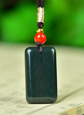 真品新疆和田玉平安牌男士女士青玉吊坠无事牌玉石玉挂件玉器玉佩