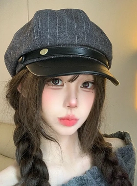 2026新款秋冬季英伦风复古八角帽百搭显脸小鸭舌贝雷帽报童帽女