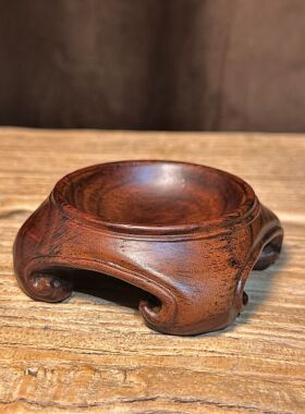 黑檀木雕底座天圆地方茶壶花瓶盆景紫砂香炉实木圆形奇石整料