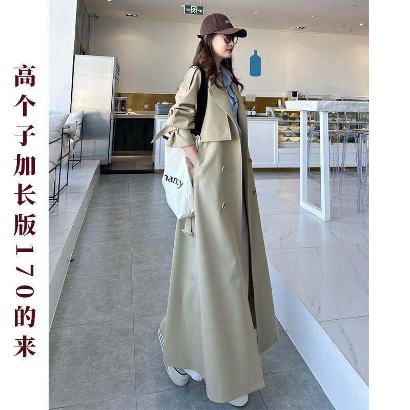 高个子加长版开春风衣2025新款女今年流行爆款超火春装长款到脚踝