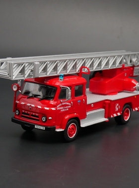 ixo 1:43 Saviem S7雷诺萨维姆消防车卡车云梯合金车模金属玩具车