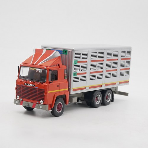 ixo 1:43 Scania 140 V8斯堪尼亚活畜运输车合金汽车模型玩具车