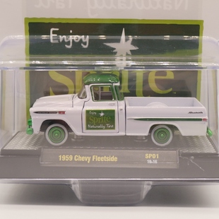 M2 1:64 Chevy Fleetside 1959 雪佛兰皮卡金属车模型合金玩具车