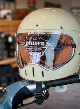 台湾Moder摩德 复古全盔英伦风凯旋摩托车印第安拿铁男女头盔