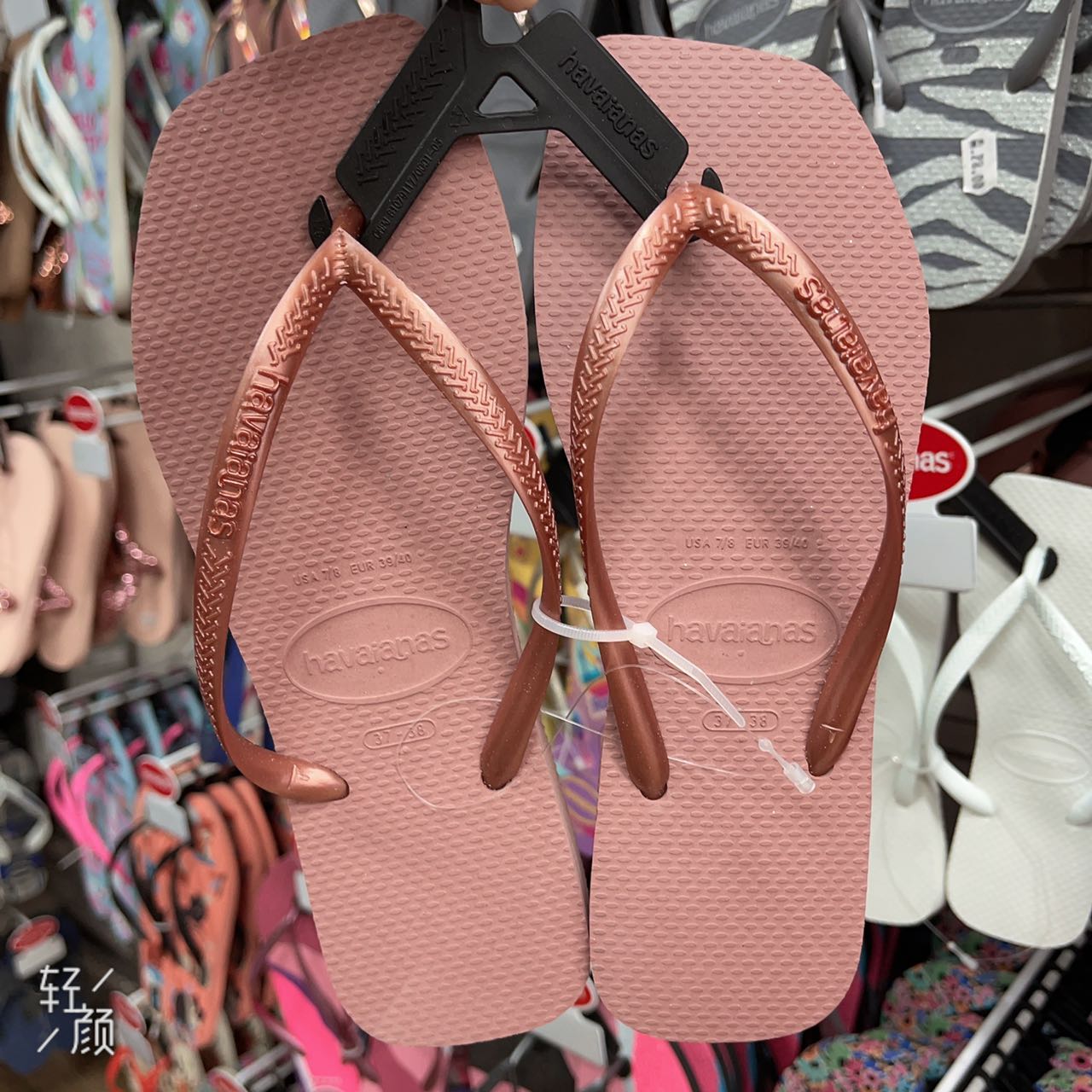 巴西havaianas哈瓦那人字拖女外穿防滑浴室拖鞋夹脚凉拖纯色slim