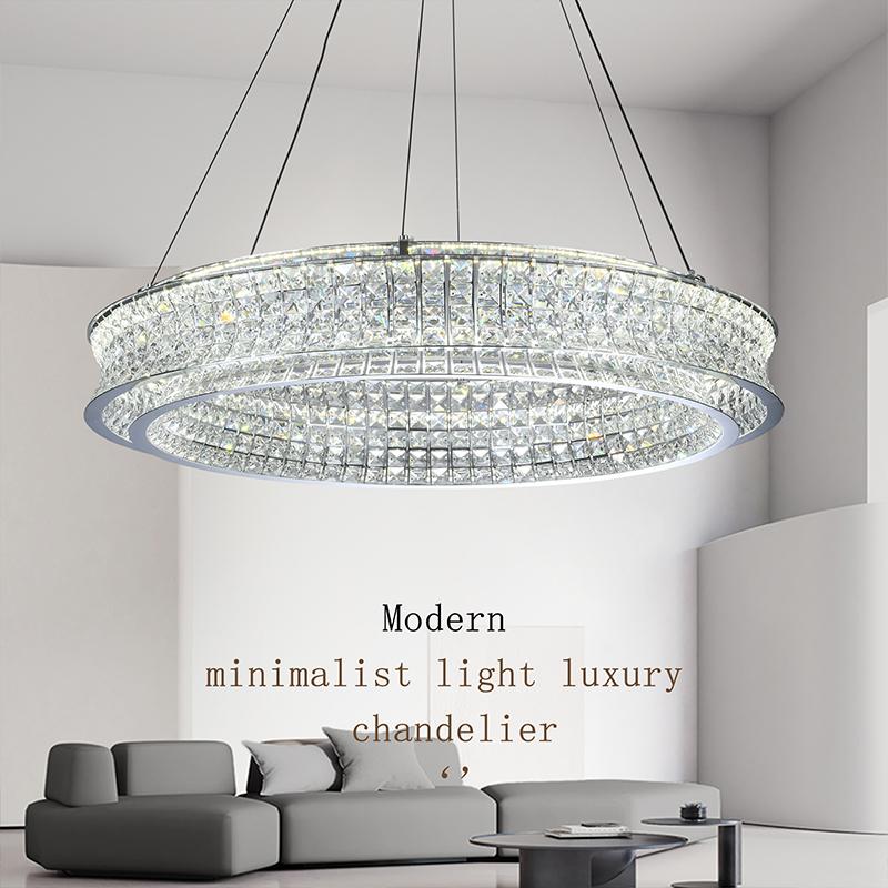 轻奢水晶吊灯客厅灯现代简约大气2024新款主卧室灯具广东中山
