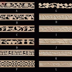 东阳木雕新中式实木边框线吊顶电视背景墙装饰雕花线条镂空实心