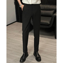 直筒裤 显瘦窄版 商务正装 垂感九分西装 高级感黑色弹力西裤 裤 男修身