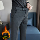 男裤 2026秋冬隐形松紧腰休闲九分正装 小脚高级感加绒西装 修身 西裤