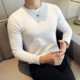弹力白色长袖 黑色加厚加绒 内搭打底衫 T恤潮纯色纯棉圆领男士 修身