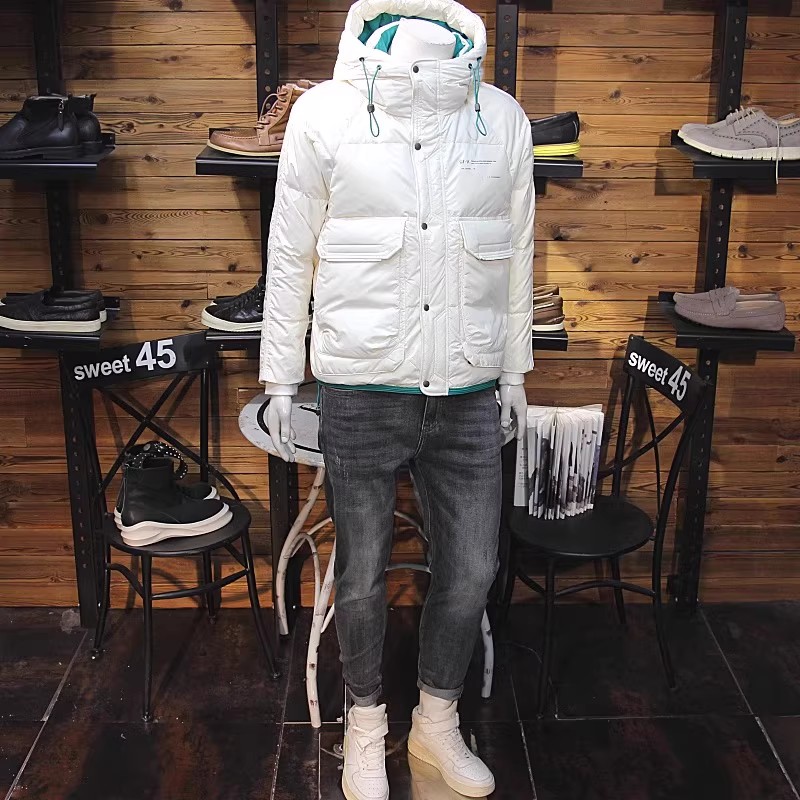 冬装男加厚连帽羽绒服防风保暖时尚帅气青年休闲羽绒外套