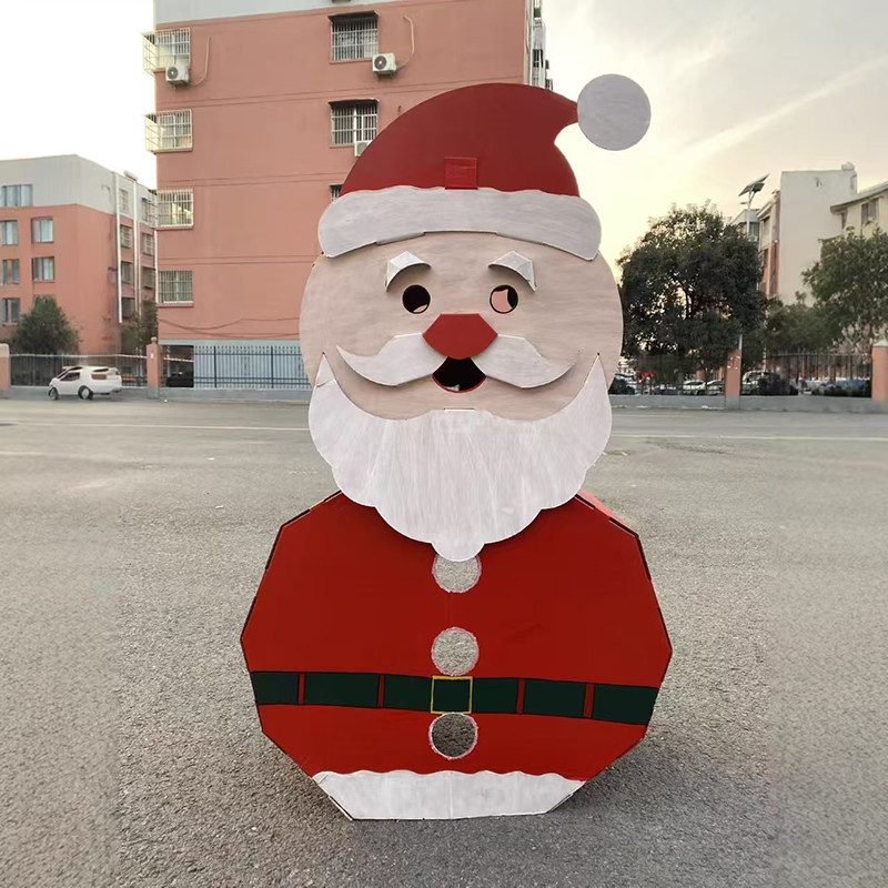 元旦舞台道具纸圣诞装饰老人雪人