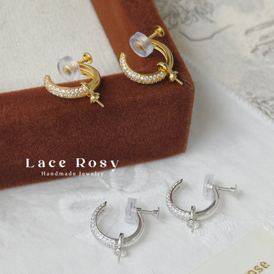 15mm一体式碎钻螺旋丝耳夹耳圈女