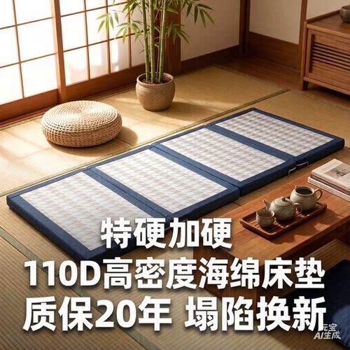特硬折叠凉席海绵垫学生午休垫