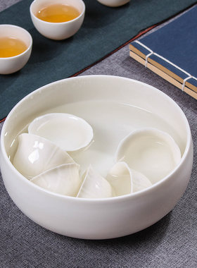 茶道象牙白陶瓷杯水洗功夫茶具