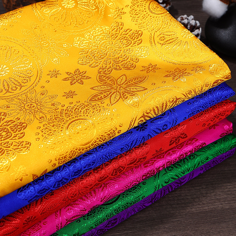 高档织锦缎布料金口香包服装面料