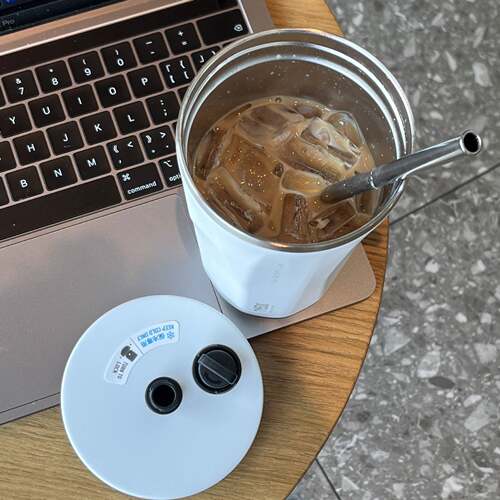 TYESO泰硕手提不锈钢咖啡杯冰霸保温车载吸管杯真空大容量水杯子