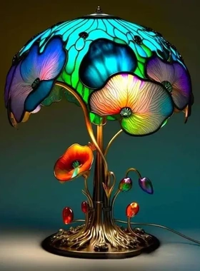 魔幻幻彩蘑菇灯装饰品摆件家居usb连接灯泡设计蘑菇幽暗装饰