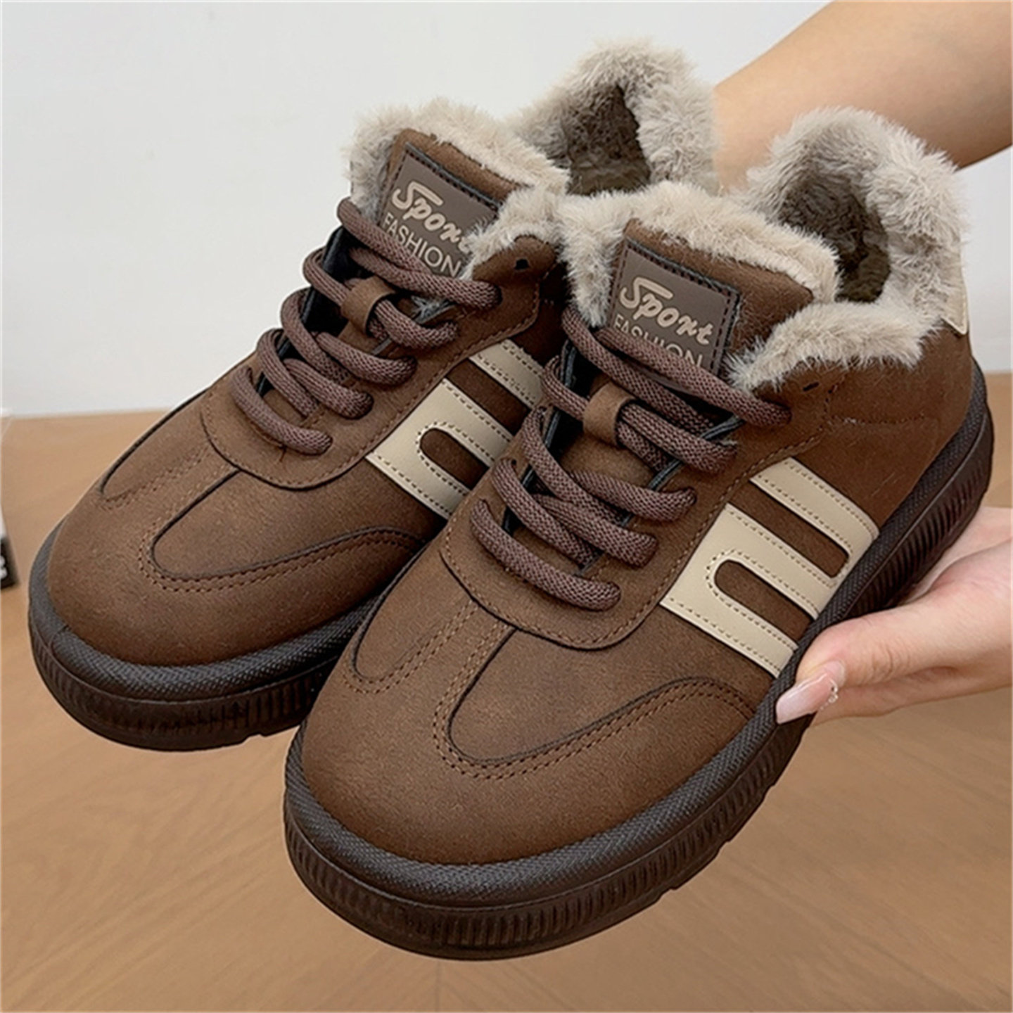 冬季新款洋气百搭德训女鞋加绒加厚保暖厚底休闲棉鞋老北京布鞋,女鞋,棉鞋,淘宝优惠券,粉丝福利购,淘宝优惠卷