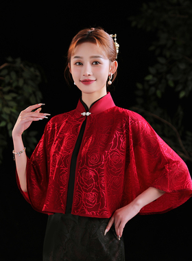 蕾丝小披肩夏季配裙子妈妈披风搭配旗袍外搭开衫婚礼服披肩女薄款