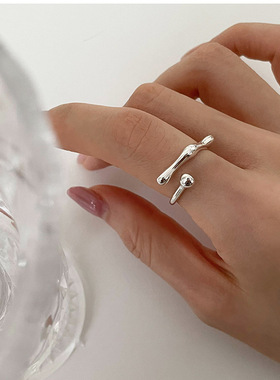 小众设计感不规则金属开口戒指女个性简约百搭气质时尚指环戒子