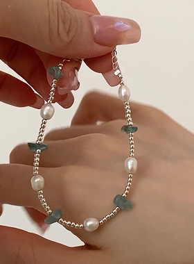 淡水珍珠天然石串珠手链女设计感小众复古个性简约百搭气质手饰