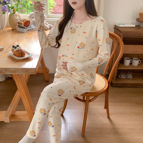 孕妇秋衣秋裤套装纯毛衫棉秋冬季