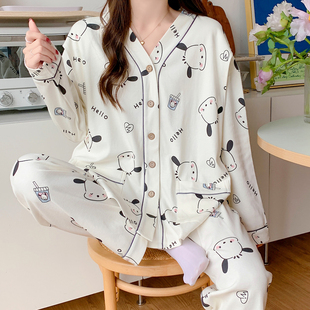 月子服春夏季纯棉薄款产后8月份哺乳孕妇睡衣春秋款产妇出院喂奶9
