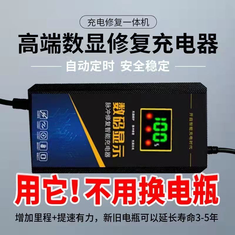 电动车电瓶车数字显示充电器48v2060v2072v20雅迪爱玛三轮车通用