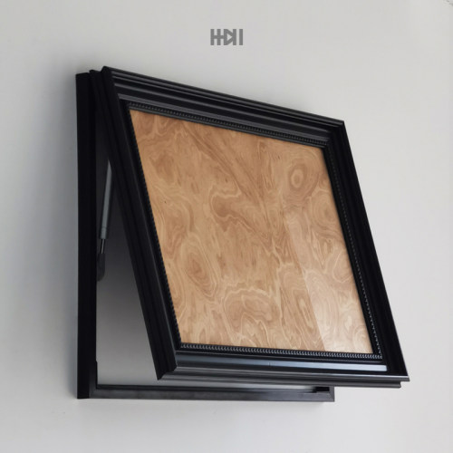 电表箱电表盒遮挡意大利进口榆木树瘤实木皮金属液压杆装饰画现代