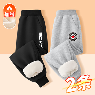 男童加绒银狐绒裤子冬装赛罗奥特曼童装潮流帅气超人中小童棉裤潮