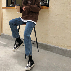 Real photo, real price, Korean style, all kinds of loose high waist pants, split jeans, cropped pants